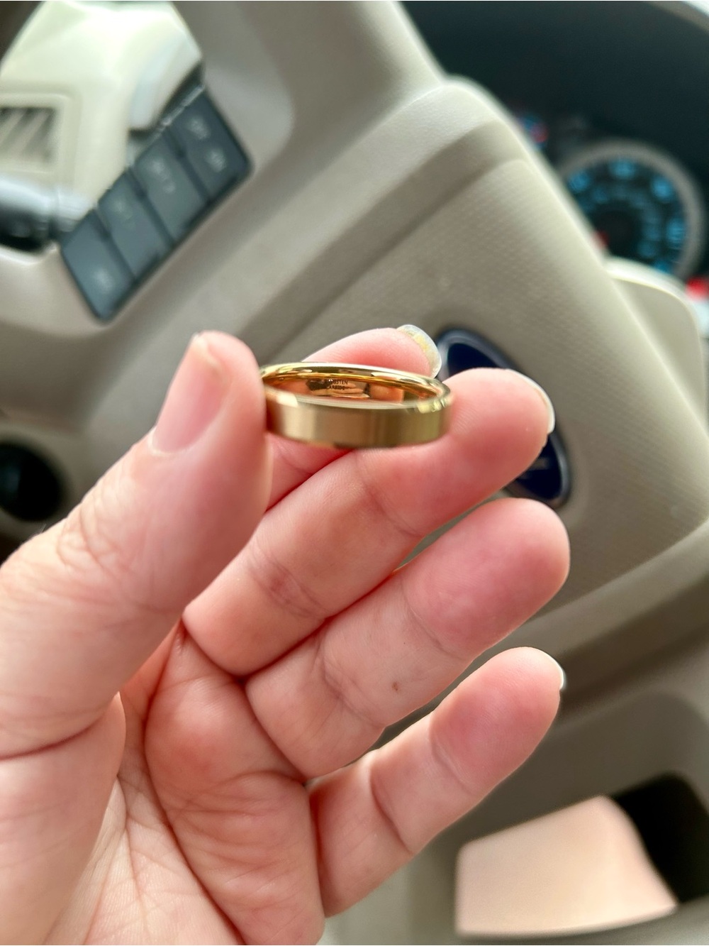 Polished Gold Men's Dome Band Ring